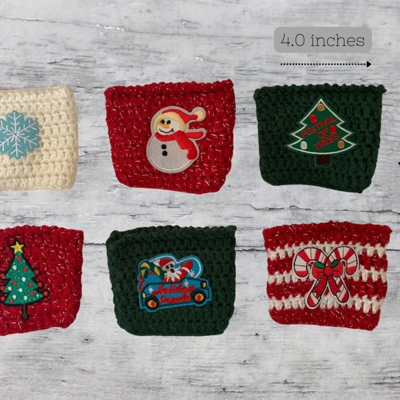Crochet Cozy Cup - Christmas Collection - Coffee Cup Cozy Sleeve - Picture 5 of 6